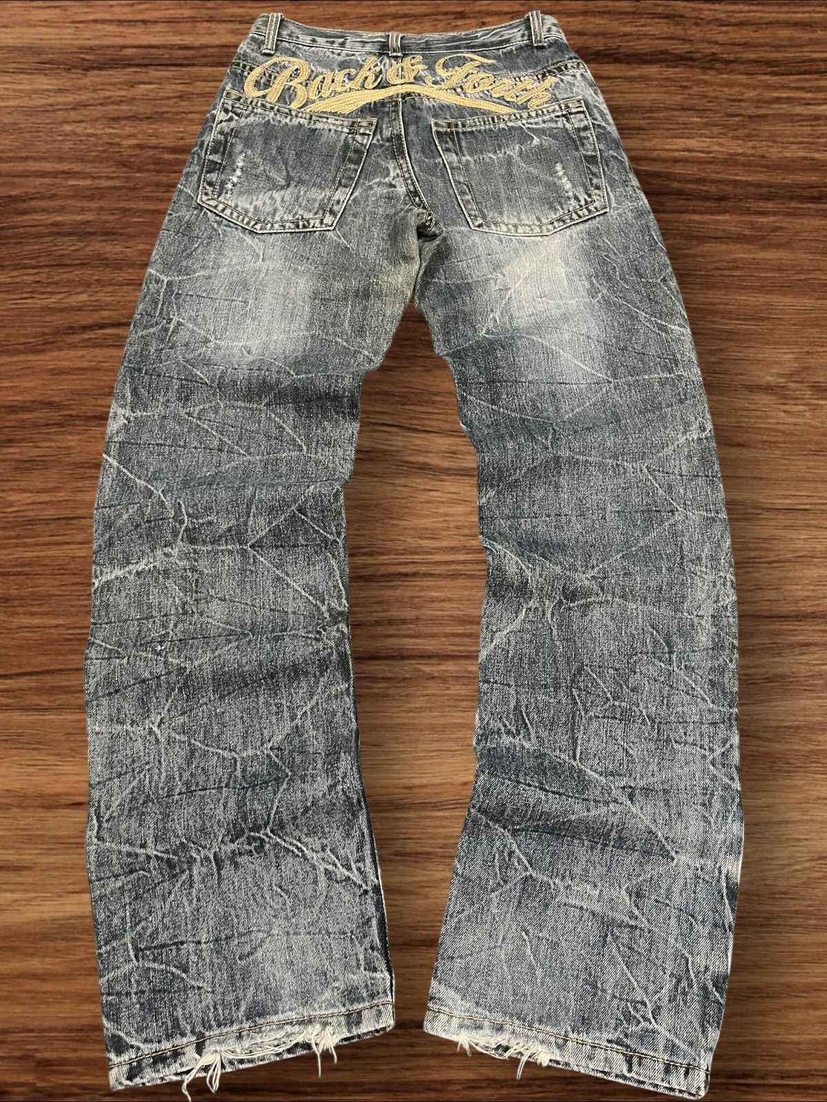 Japanese Brand × Le Grande Bleu (L.G.B.) Vintage Japanese Brand Back & Forth Embroidered Whisker Jean Size US 28 / EU 44 - 2 Thumbnail