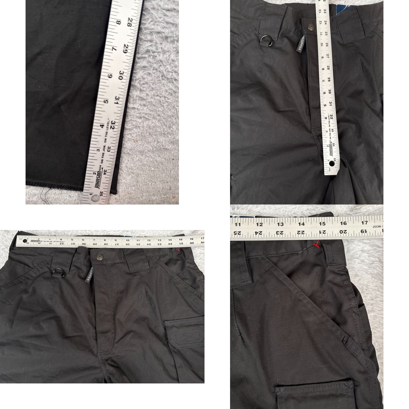 Propper PROPper Pants Women 14 Black Cargo Rip-Stop Fabric Double Knee Poly Blend Unhem Size 36" / US 14 / IT 50 - 8 Thumbnail