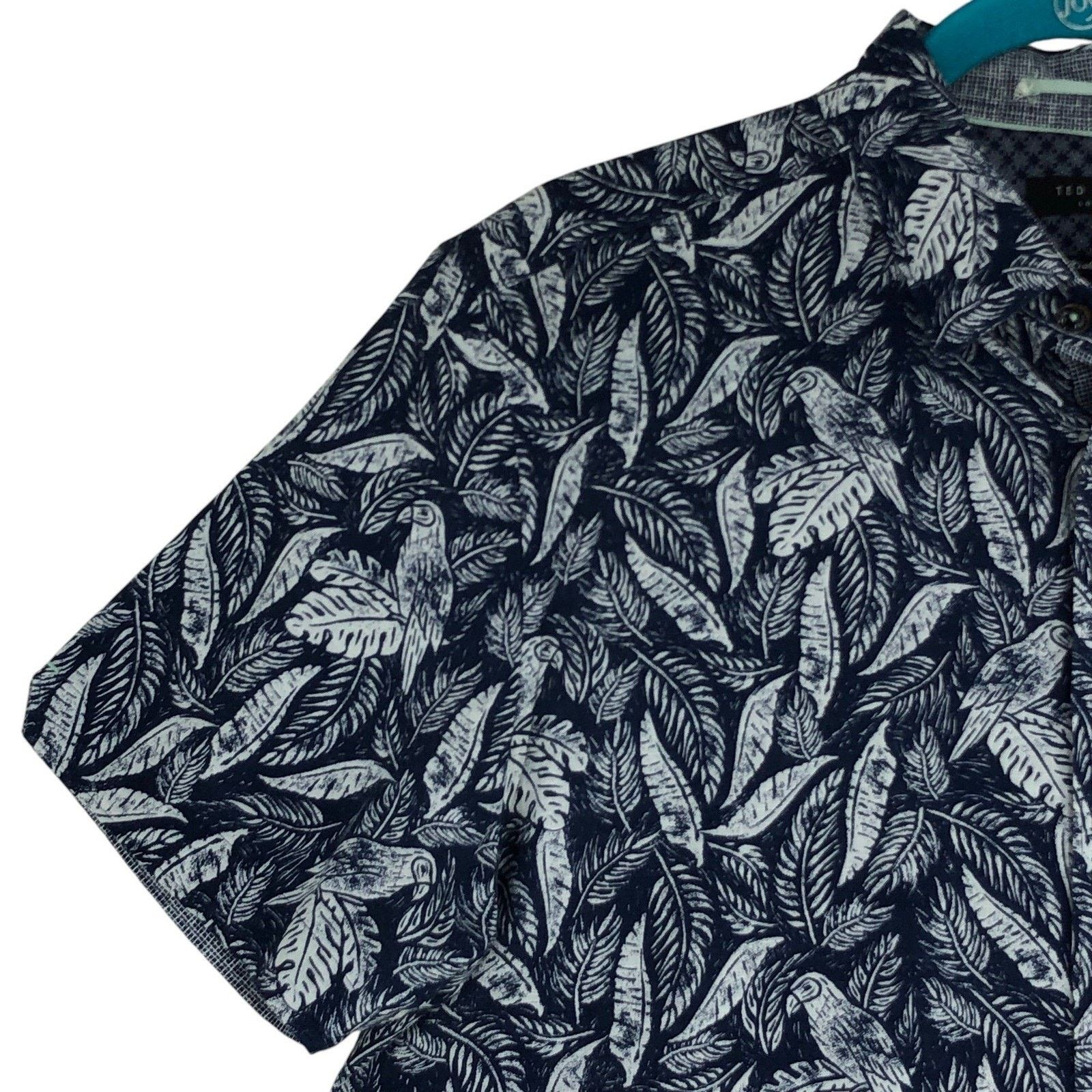Ted Baker Ted Baker Shirt L Toucan Leaf Resort Short Sleeve Button Up Size US L / EU 52-54 / 3 - 6 Thumbnail
