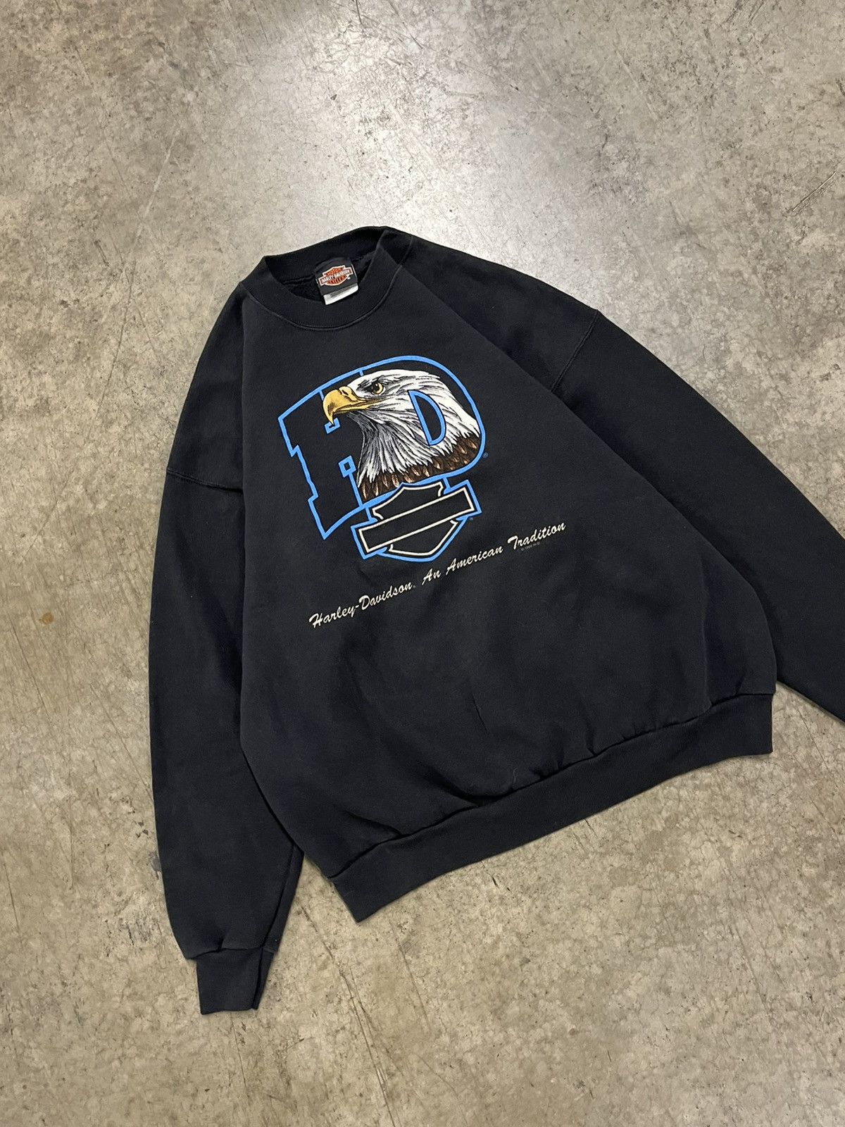 Harley Davidson × Vintage Harley Davidson vintage boxy fit crewneck sweatshirt rare Size US XL / EU 56 / 4 - 3 Thumbnail