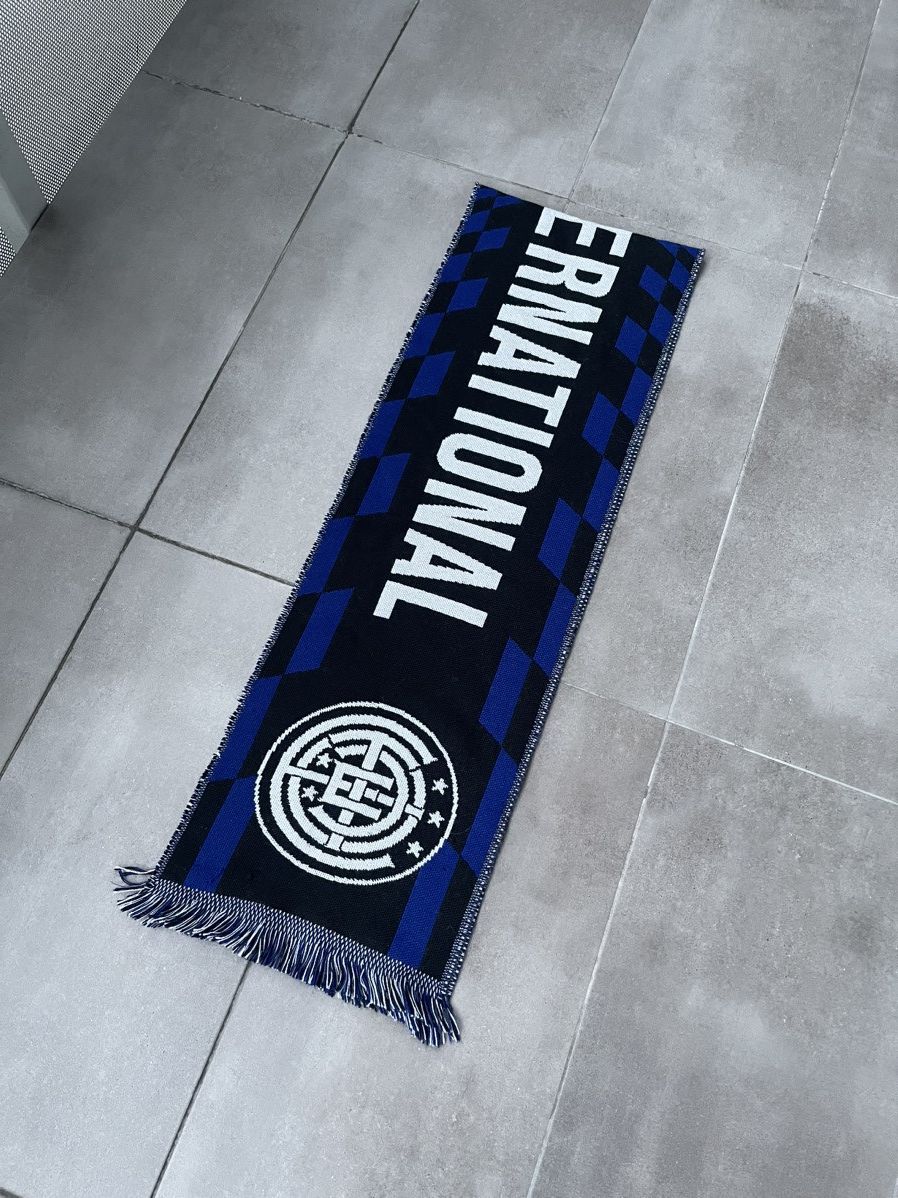 Etudes !DS! SS23 Etudes Intarsia Knit Black Blue Soccer Scarf Size ONE SIZE - 4 Thumbnail