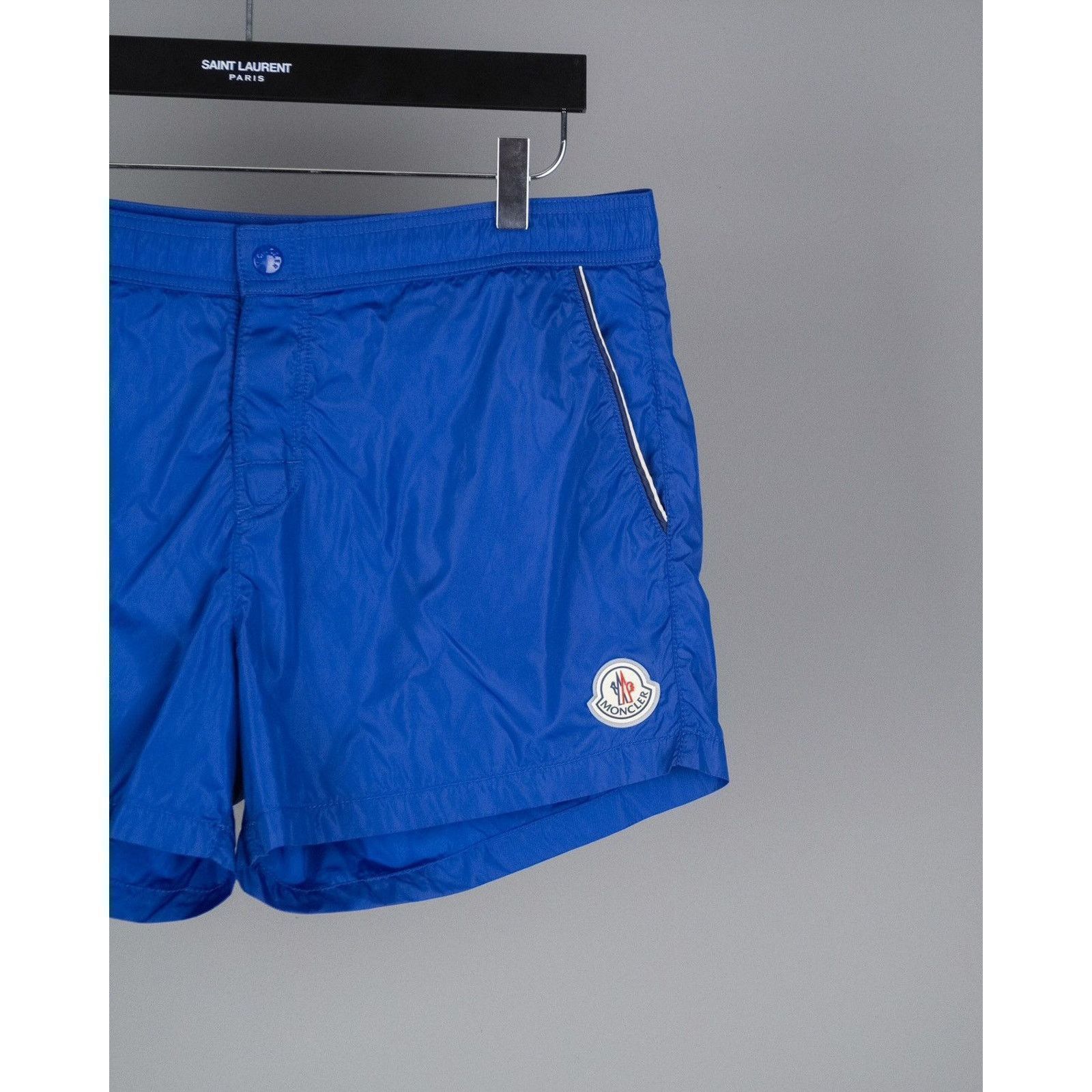 Moncler Moncler classic logo light blue nylon swim shorts Size US 34 / EU 50 - 2 Thumbnail