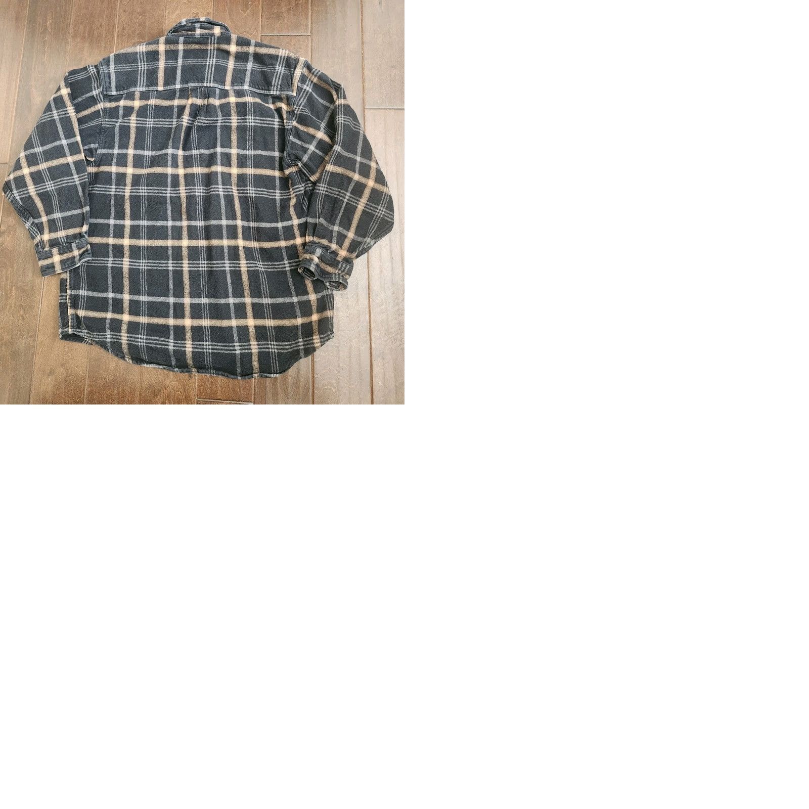Vintage Moose Creek Flannel Shirt Mens Large Black Tan Plaid Button-Up Long Sleeve Collared Casual Workwear Travel Winter Fall Spring Regular Cotton Size US L / EU 52-54 / 3 - 10 Thumbnail