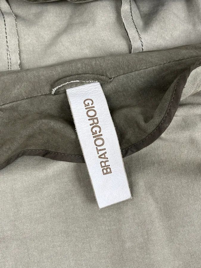 Giorgio Brato Giorgio Brato Olive Avant-Garde Leather Zip Hooded Jacket Size US M / EU 48-50 / 2 - 9 Thumbnail