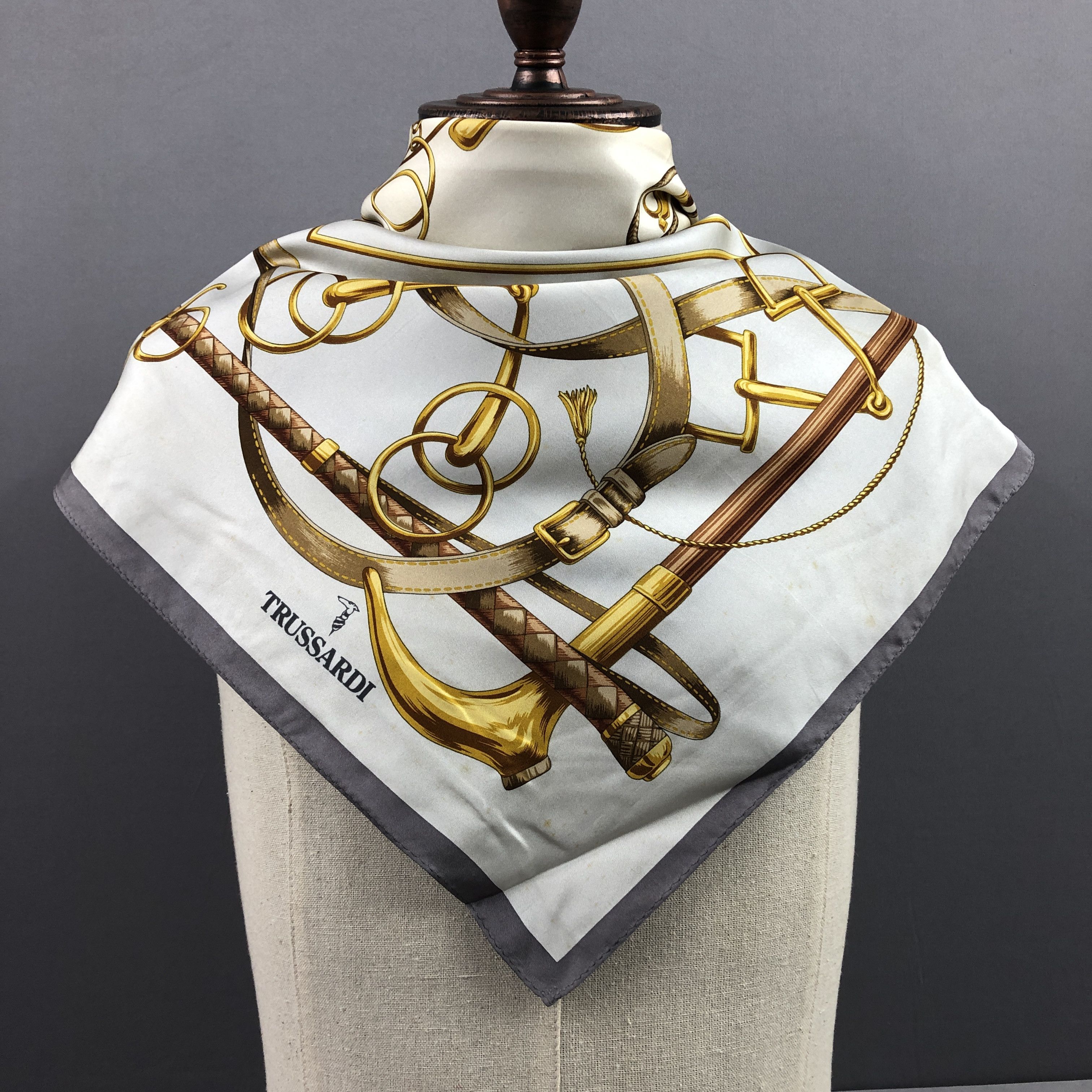 Trussardi Vintage Trussardi SILK Scarf Twill Stole Wraps Scarves Size ONE SIZE - 2 Thumbnail