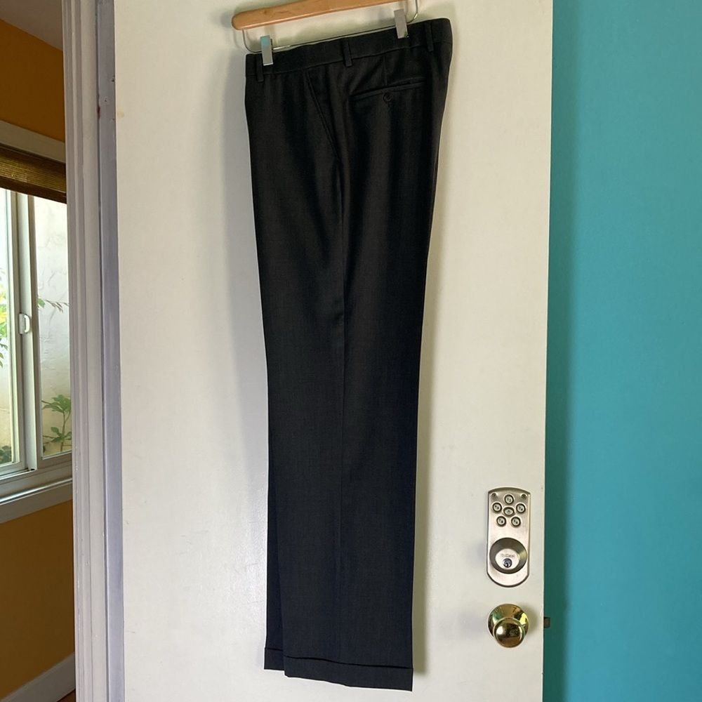 Other Ballin Wool Super 120's Gray Cuffed Mens Dress Pants Size 3 Size US 35 - 6 Thumbnail