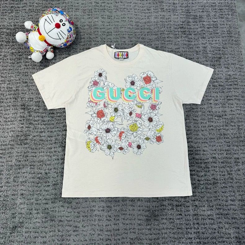 Gucci Gucci New floral logo short sleeves 2503-Nextarrow Size L / US 10 / IT 46 - 1 Thumbnail