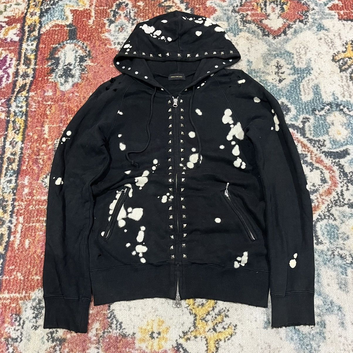 Hysteric Glamour World wide love! Distressed studded Hoodie Size US S / EU 44-46 / 1 - 2 Thumbnail