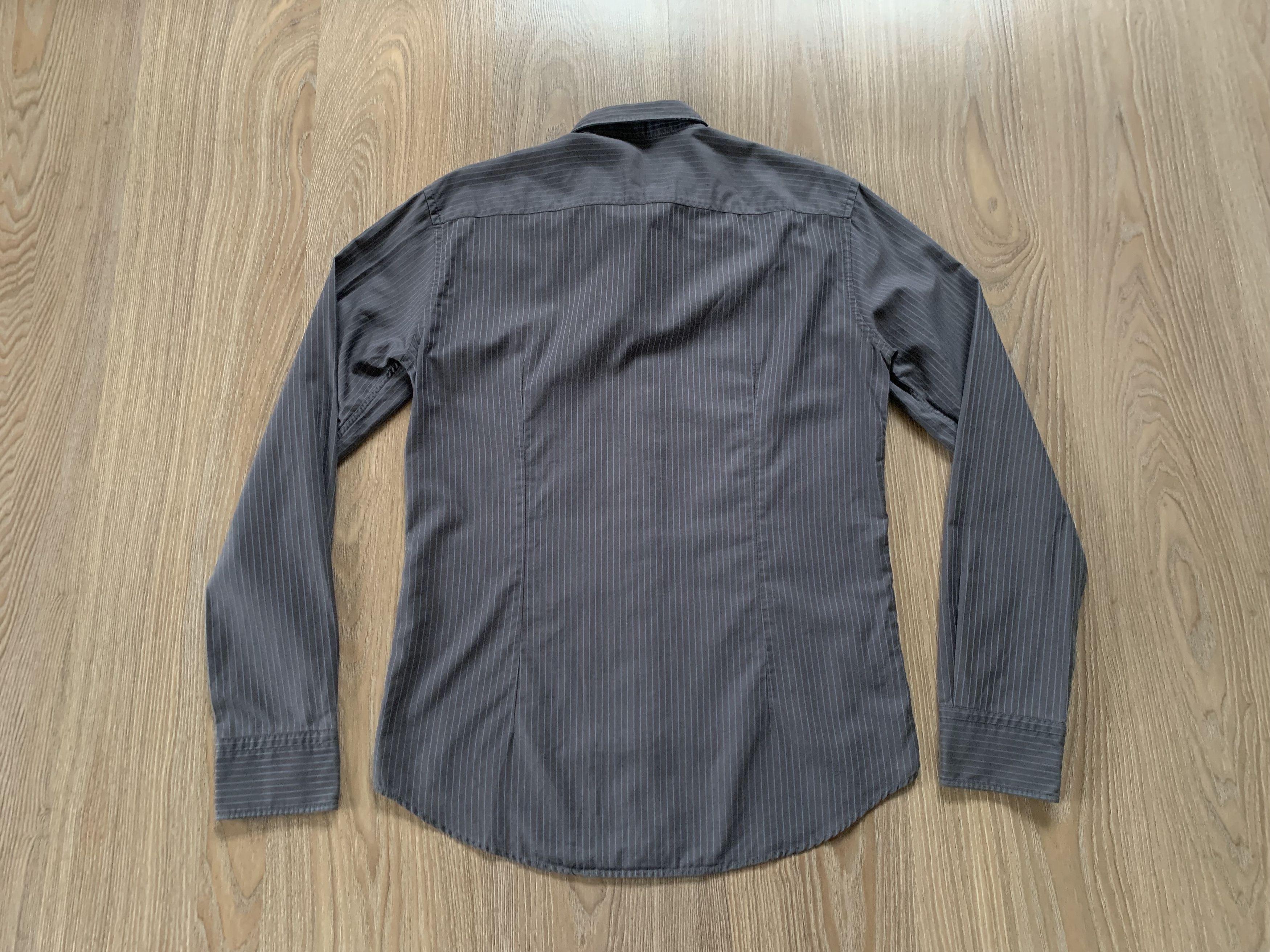 Hugo Boss Hugo Boss Grey Stripe Cotton Button Up Size US M / EU 48-50 / 2 - 3 Thumbnail