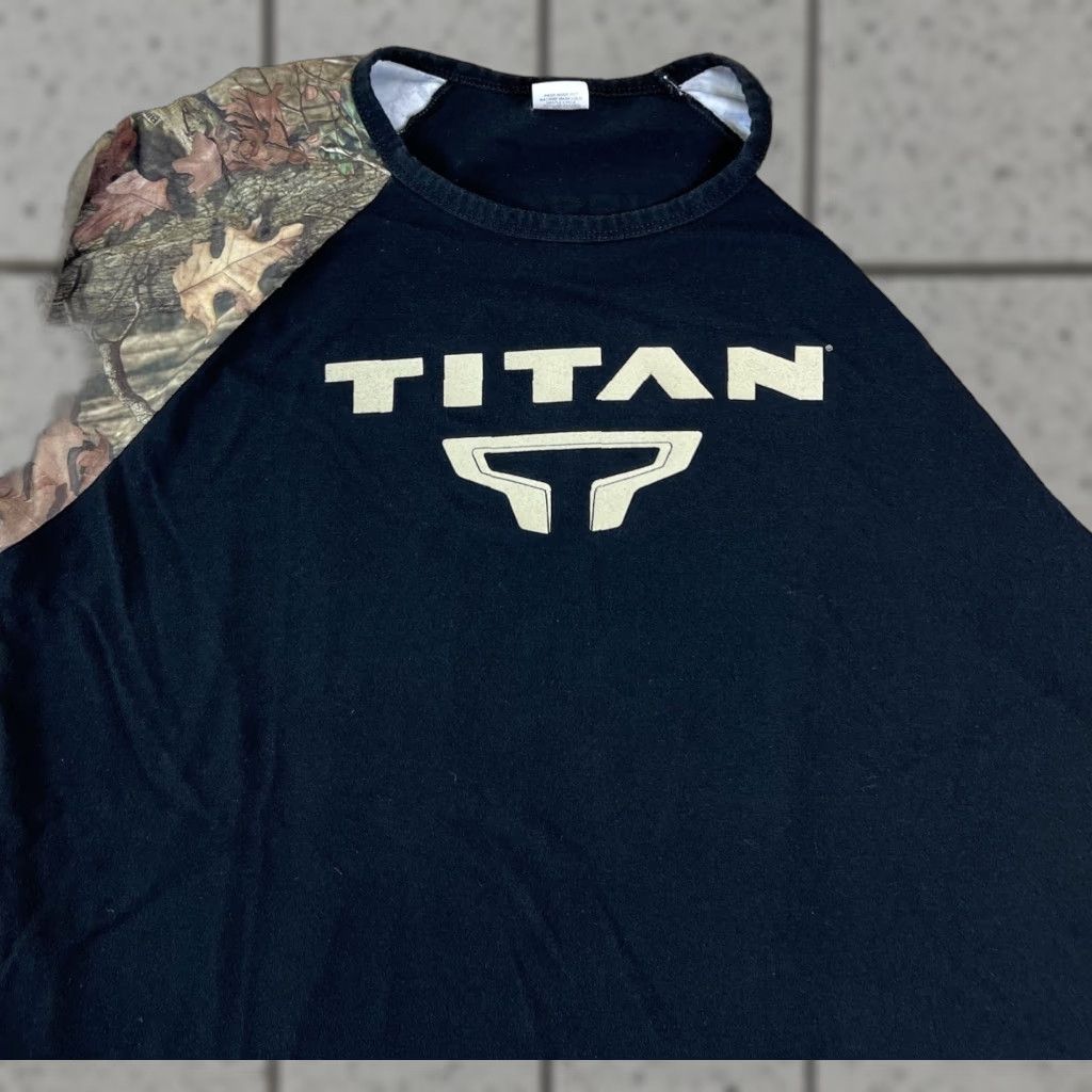 Vintage Nissan Titan Black Mossy Oak Camo Raglan 3/4 Sleeve Shirt Size S Made In USA Size US S / EU 44-46 / 1 - 1 Thumbnail