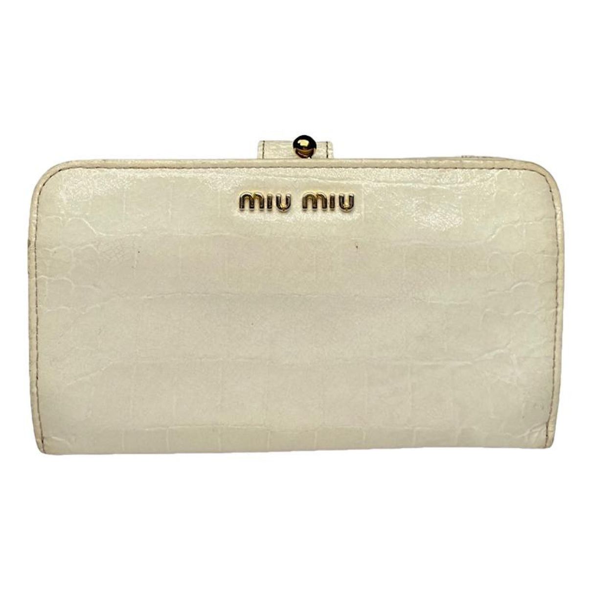 Miu Miu White Leather Wallet Size ONE SIZE - 1 Thumbnail
