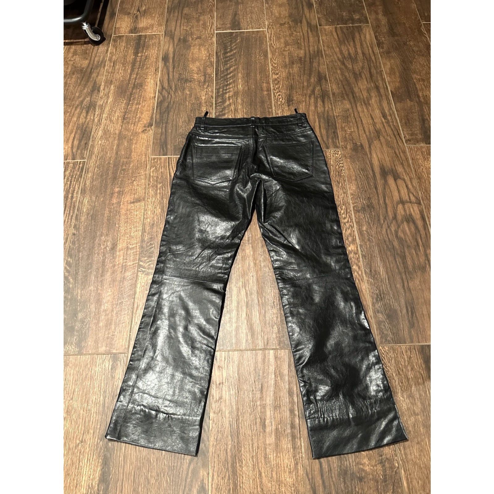 Ralph Lauren VTG Ralph Lauren Womens Pants Size 4 Leather Black Trouser Regular Straight High Rise 28in Inseam Size 27" / US 4 / IT 40 - 7 Thumbnail