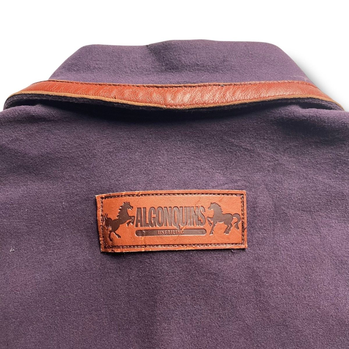 If Six Was Nine × Japanese Brand × Le Grande Bleu (L.G.B.) 🇯🇵 ALGONQUINS PUNK COW HIDE LEATHER COLLAR / PATCH JACKET Size S / US 4 / IT 40 - 14 Thumbnail
