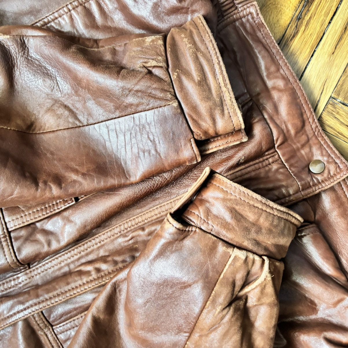 Hysteric Glamour St.Michael Brown A-2 Leather Jacket vintage moto Size US M / EU 48-50 / 2 - 7 Thumbnail