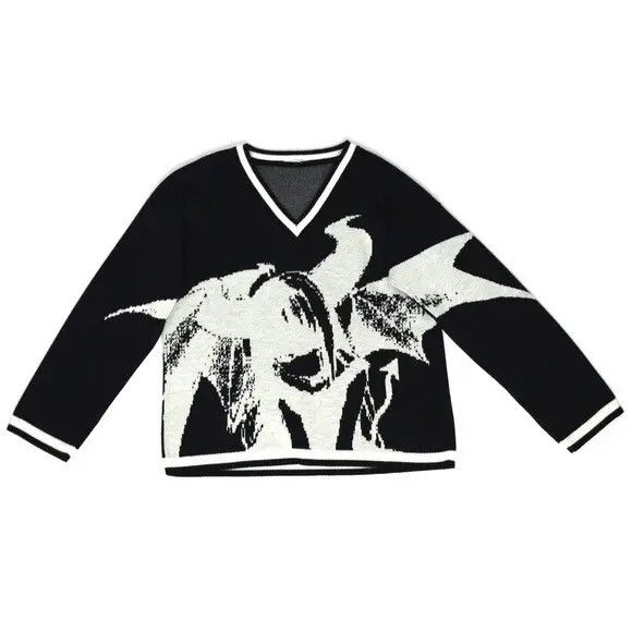 image of Vintage Cartoon Y2K Harajuku Kawaii Punk Retro Cute in Black, Men's (Size Medium)