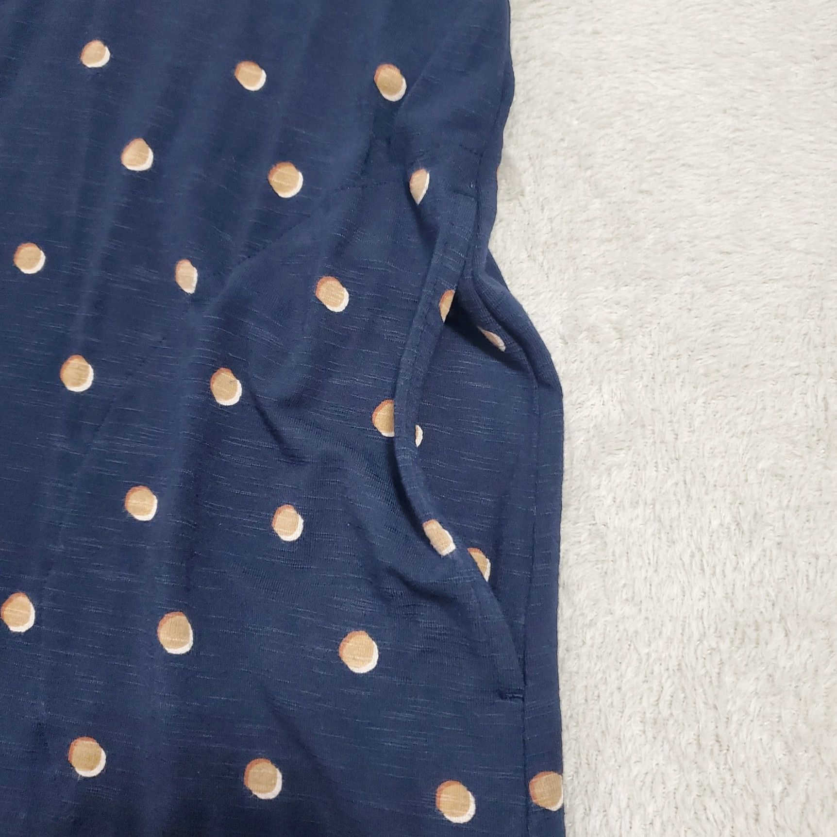 J. Jill J Jill Maxi Dress Women Petite L Blue Polka Dot Sleeveless V-Neck Pockets Casual A-Line Maxi 95% Rayon 5% Spandex Size L / US 10 / IT 46 - 7 Thumbnail