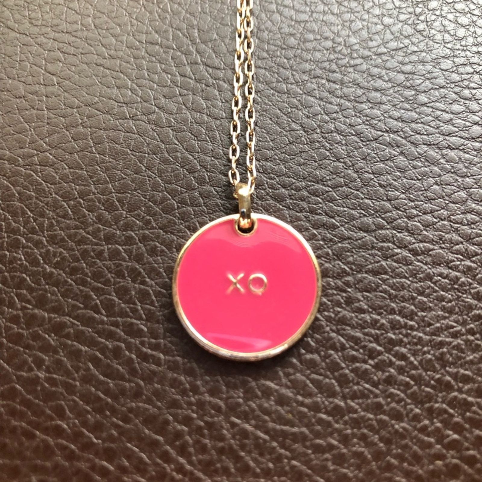 Jewelry XO rose enamel pendant on chain necklace Size ONE SIZE - 5 Thumbnail