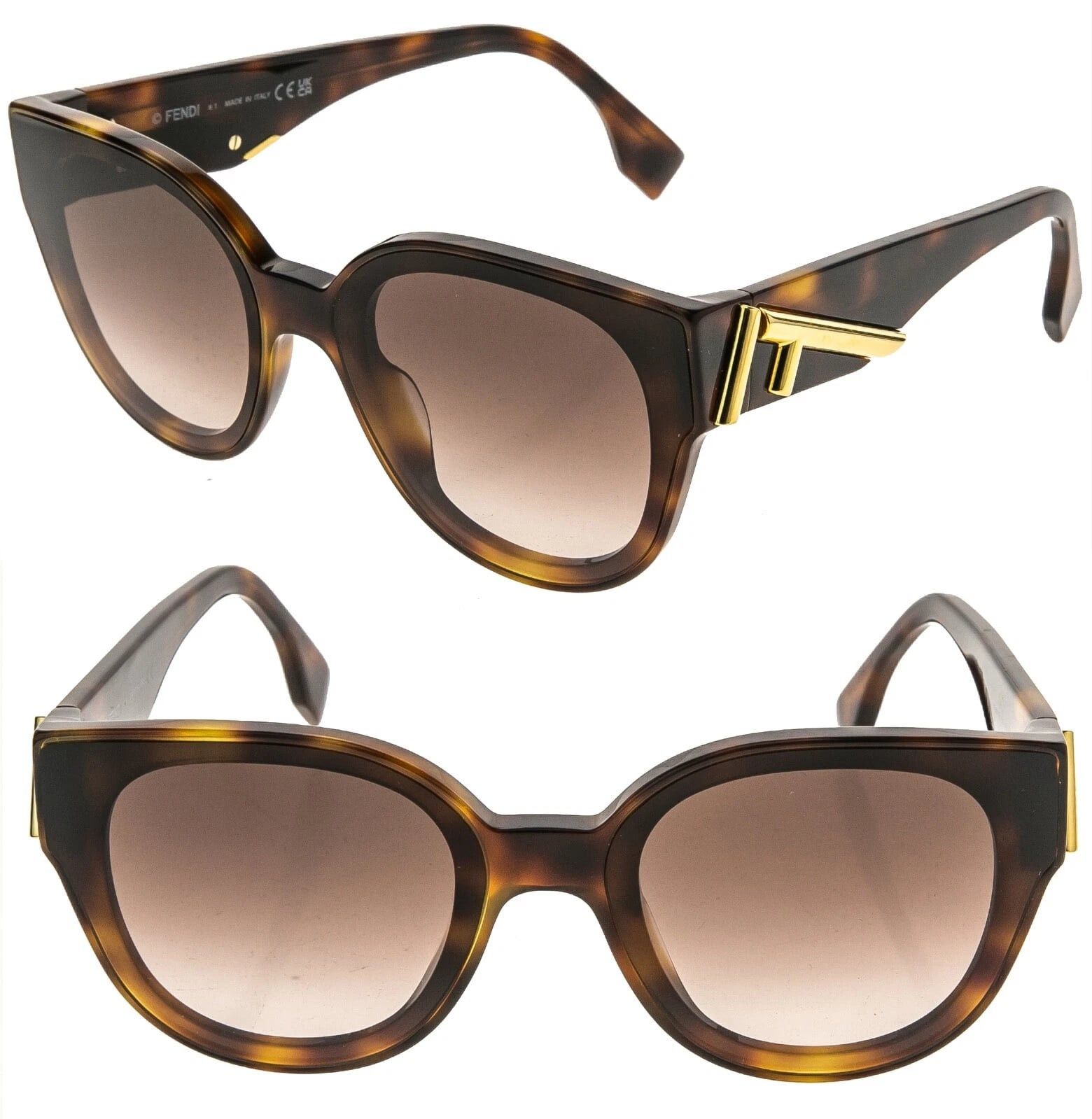 FENDI FIRST 40111 Diagonal Logo Sunglasses FE40111I 53F