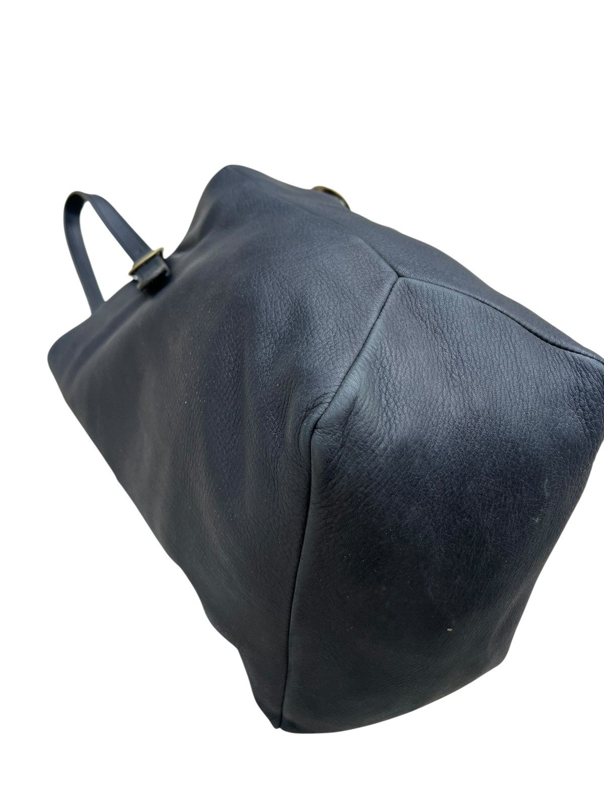 Leather Slow Motion Japan Patina Black Leather Tote Bag Size ONE SIZE - 14 Thumbnail
