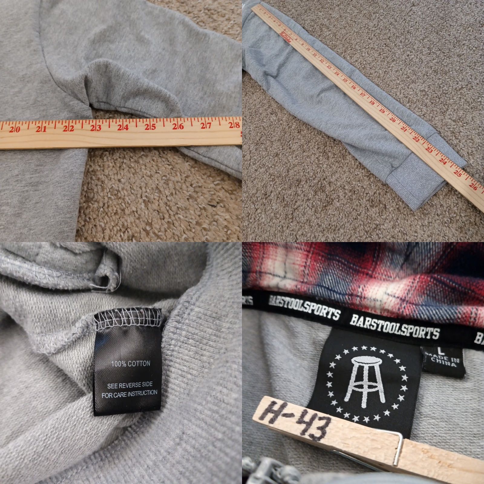 Vintage Barstool Sports Hoodie L Mens Gray Full Zip Long Sleeve Sports Size US L / EU 52-54 / 3 - 8 Thumbnail