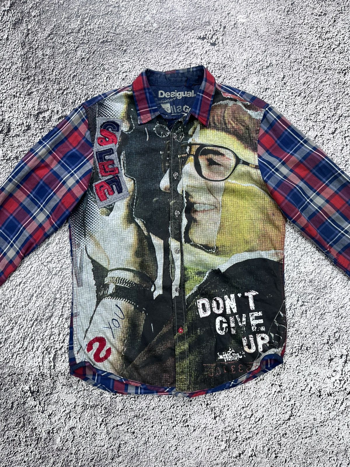 Desigual Vintage Desigual Y2K Patchwork Graphic Shirt M Size US M / EU 48-50 / 2 - 2 Thumbnail