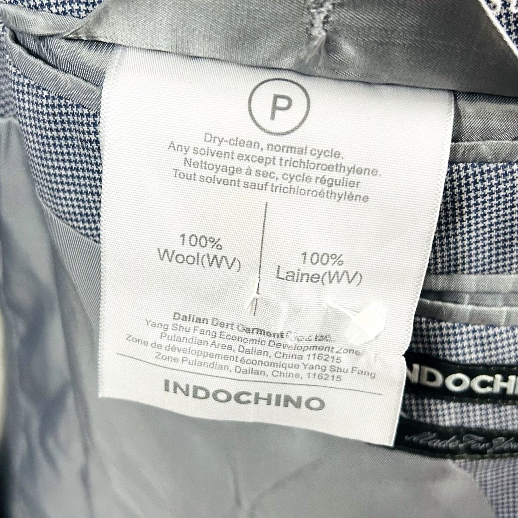Vintage Indochino Sport Coat 42R Blue Houndstooth Wool Two Button Vented Size US XS / EU 42 / 0 - 4 Thumbnail