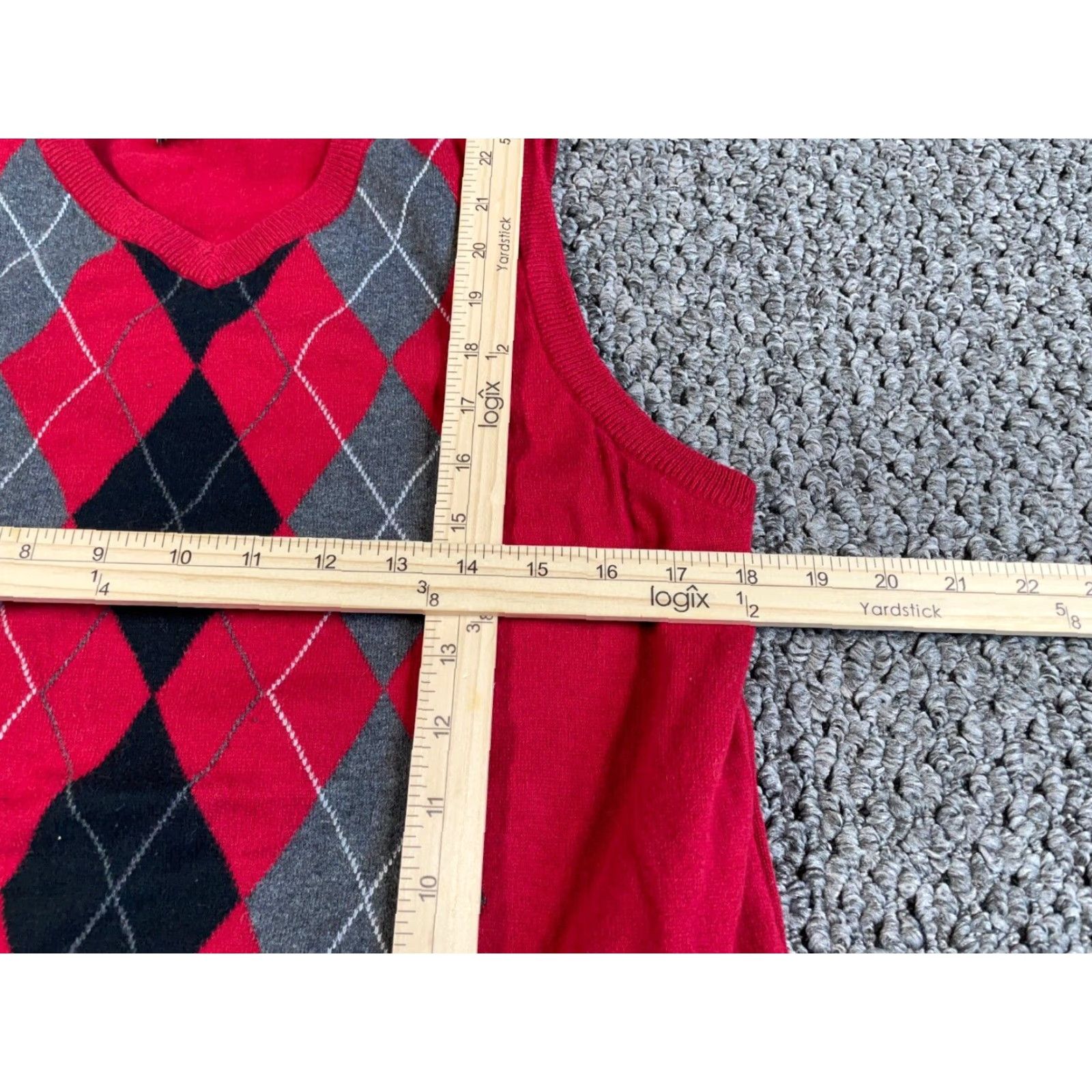 Vintage VINTAGE Extreme Gear Vest Adult XL Red Y2K Argyle V-Neck Knit Cotton Lightweight Preppy Classic Womens Size XL / US 12-14 / IT 48-50 - 6 Thumbnail