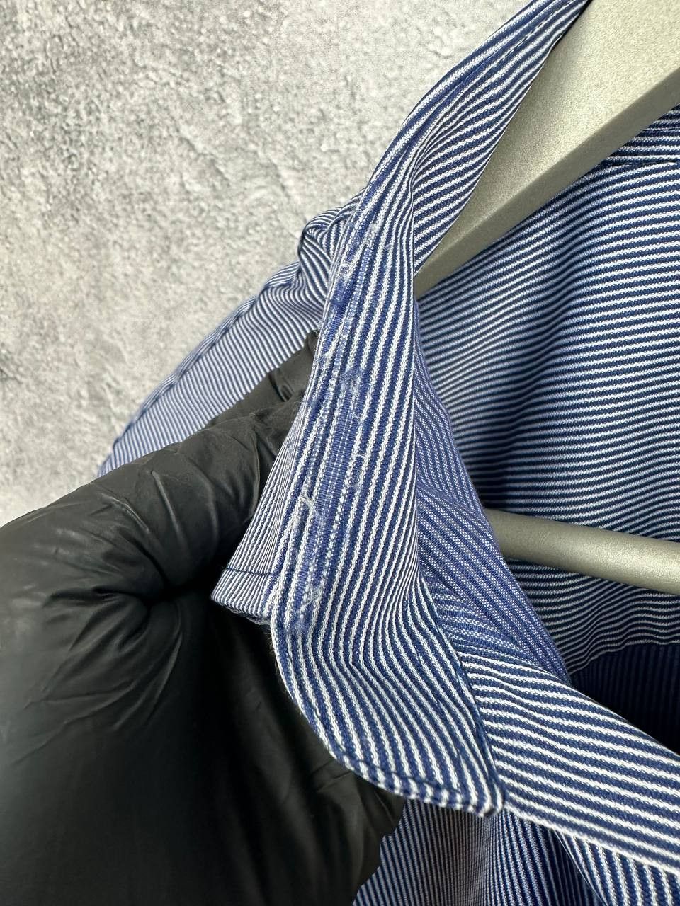 Armani Collezioni Armani Collezioni Striped Button-Up Shirt Short Sleeve Blue Size US L / EU 52-54 / 3 - 11 Thumbnail