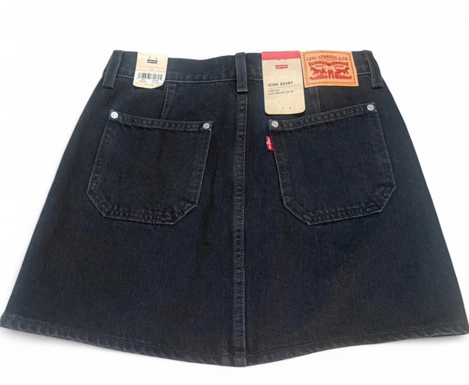 Levi's Levi's Moto Icon Skirt Zipper Front Denim Mini sz 25 NWT Size 30" / US 8 / IT 44 - 2 Thumbnail
