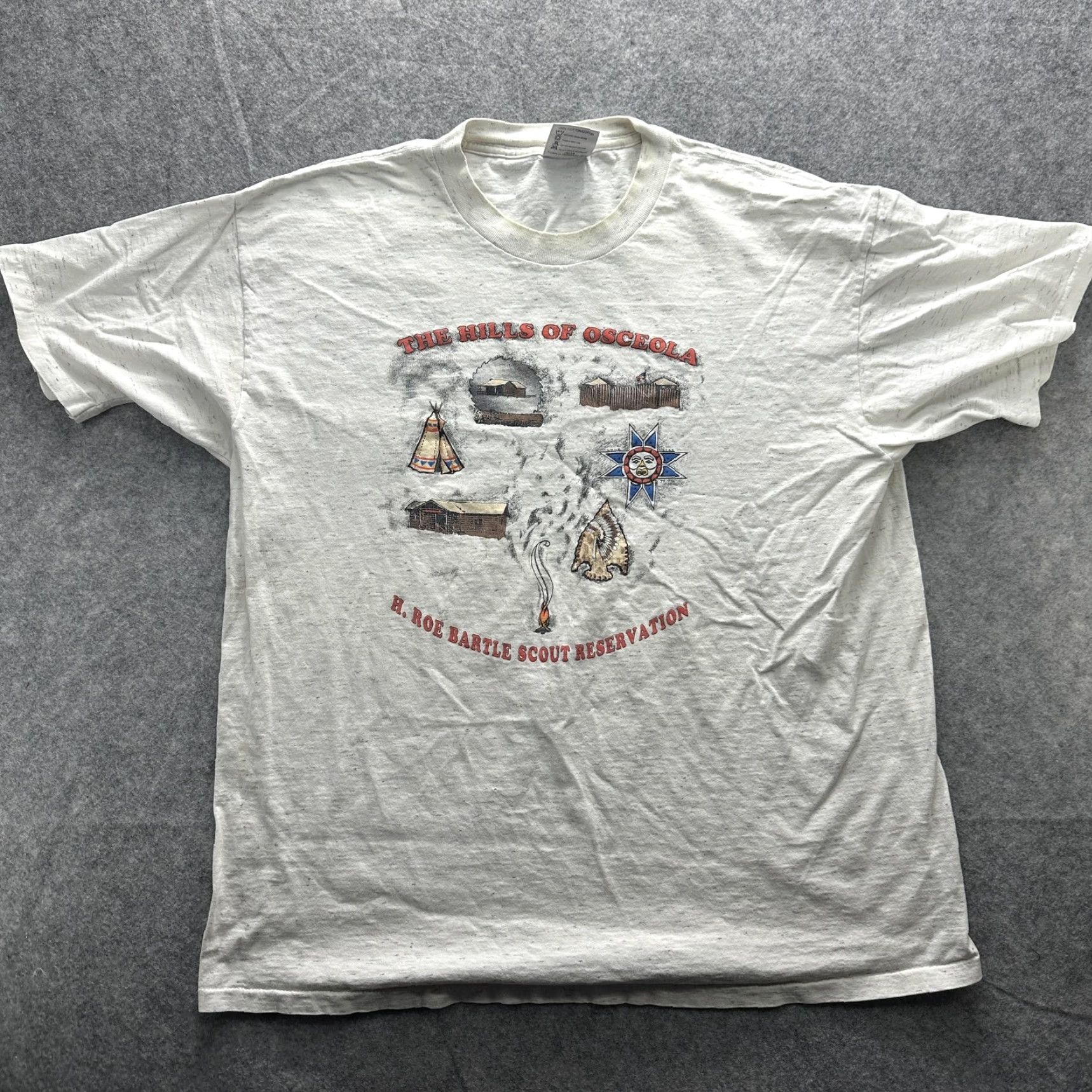 Vintage VINTAGE Oneita Shirt Mens XL White Hills Of Osceola Camp Tee Graphic Print 90s Osceola Hills Mens XL White Shirt Size US XL / EU 56 / 4 - 2 Thumbnail