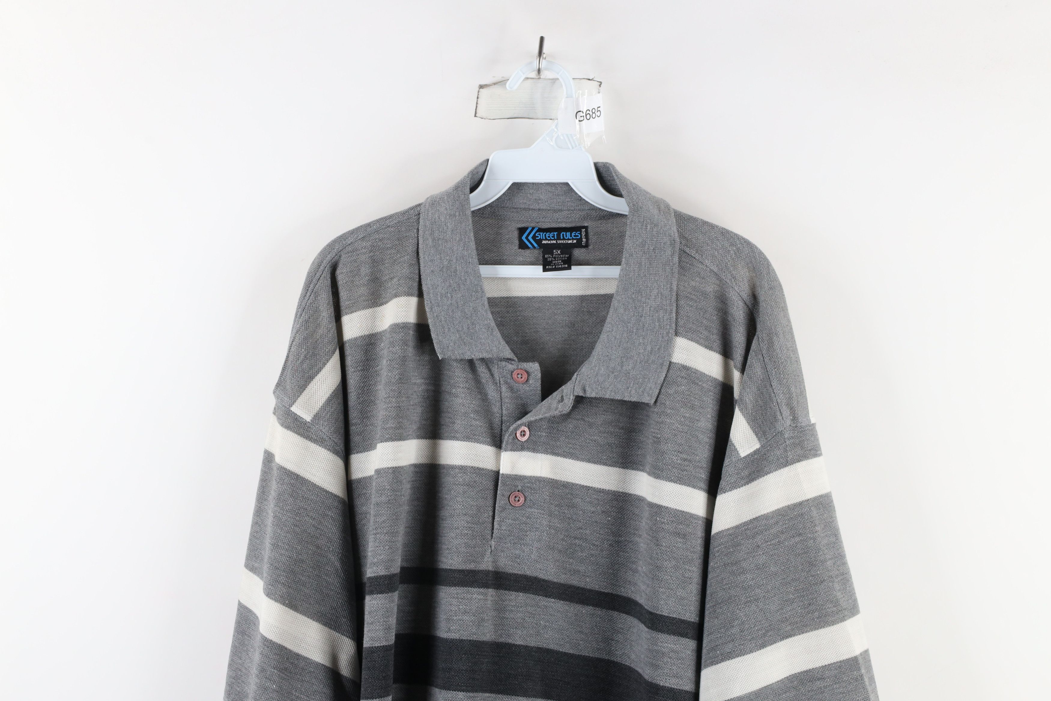 Vintage Deadstock Vintage 90s Streetwear Block Collared Polo Shirt Size US XXL / EU 58 / 5 - 2 Thumbnail