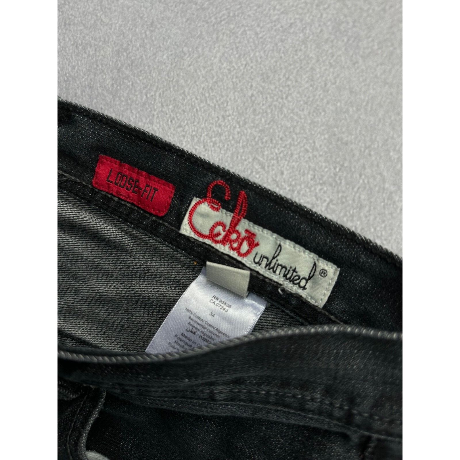 Ecko Unltd. VTG ECKo Unltd Loose Fit Baggy Black Heavy Jeans Sz 34 Size US 34 / EU 50 - 14 Thumbnail