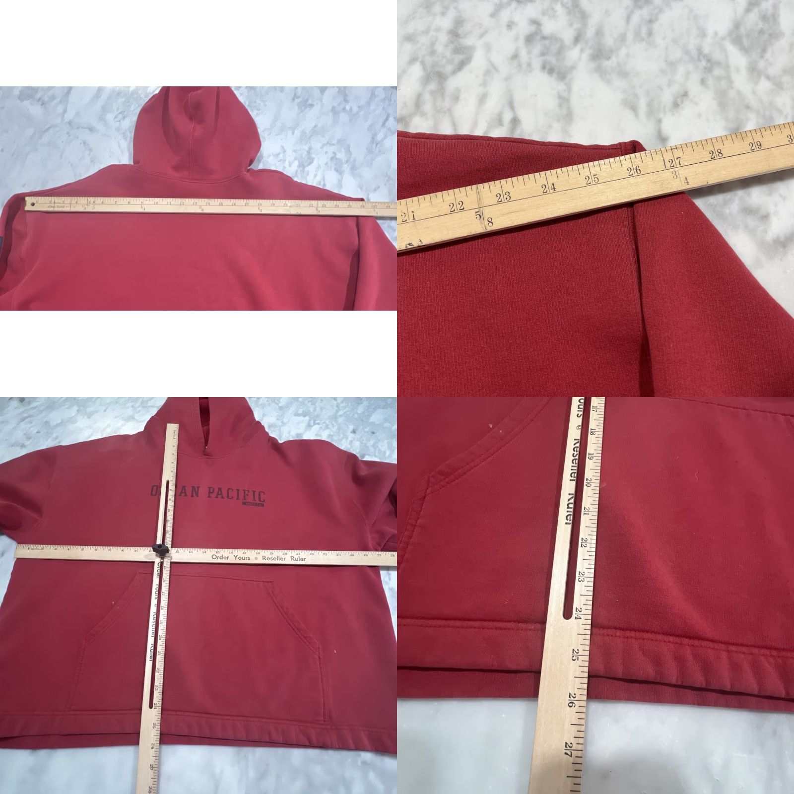 Vintage VINTAGE Ocean Pacific OP Sweat Shirt XL Hood Pocket Red Beach Surf Mens Size US XL / EU 56 / 4 - 8 Thumbnail