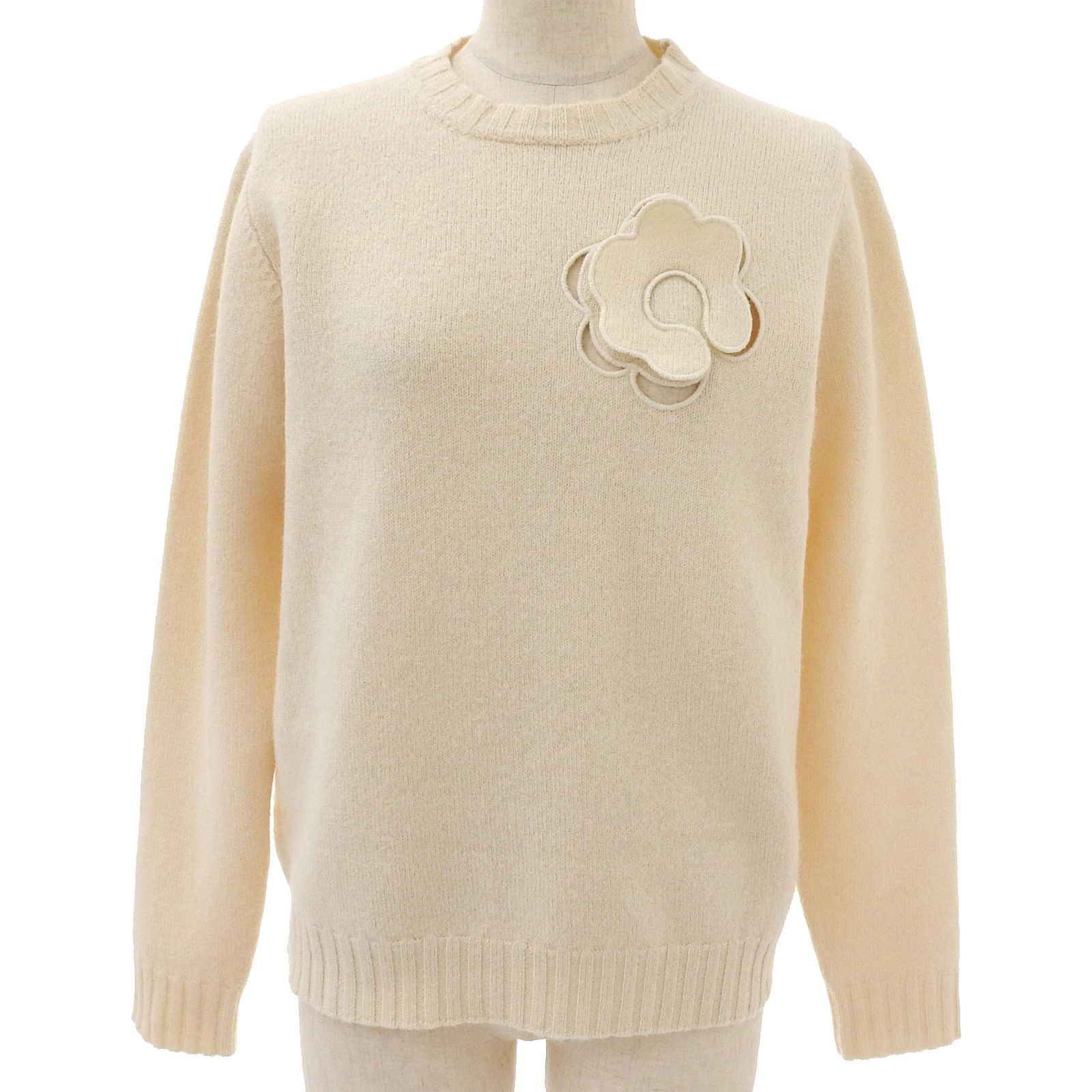 Jil Sander Jil Sander Knit Floral Appliqué Wool Sweater Cotton Tops DUTY FREE for USA