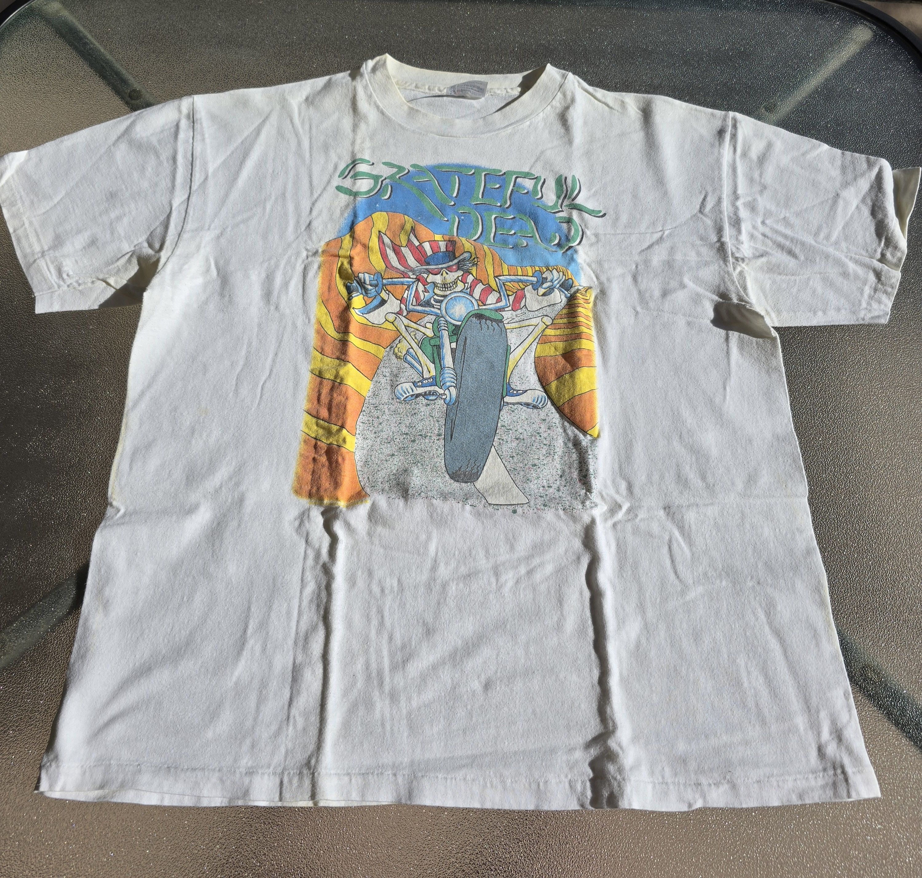 Grateful Dead Grateful Dead Uncle Sam Motorcycle White T Shirt Size US XL / EU 56 / 4 - 1 Thumbnail
