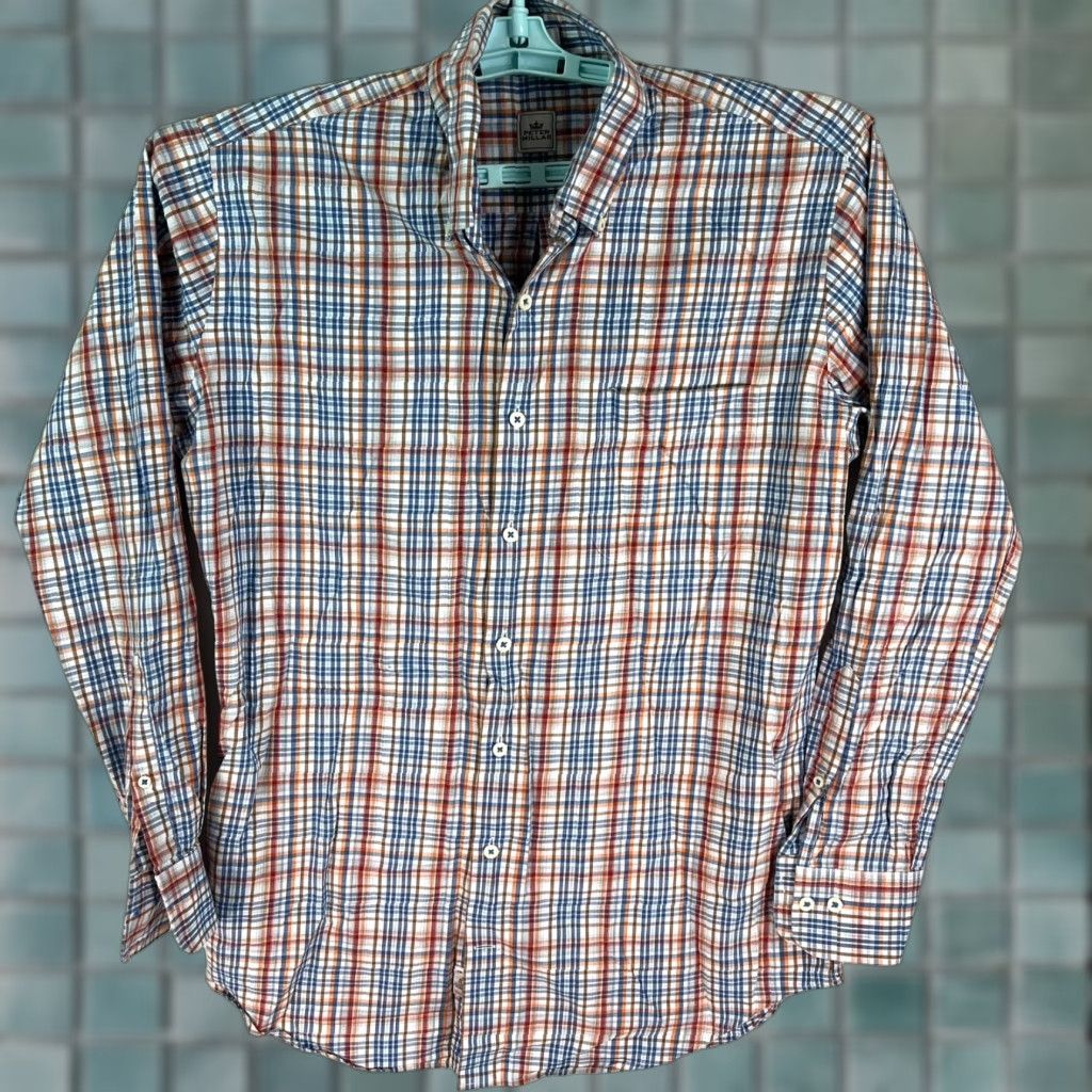 Peter Millar PETER MILLAR Long Sleeve Plaid Button-Down Shirt Mens Adult Size M Multicolor Classic Fit Size US M / EU 48-50 / 2 - 1 Thumbnail