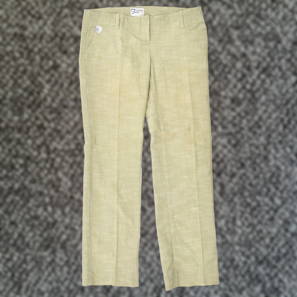 Vintage VINTAGE JONYX Womens Trousers Khaki Cotton W32 L31 Loose Fit Suit Size 24" / US 00 / IT 34 - 1 Thumbnail