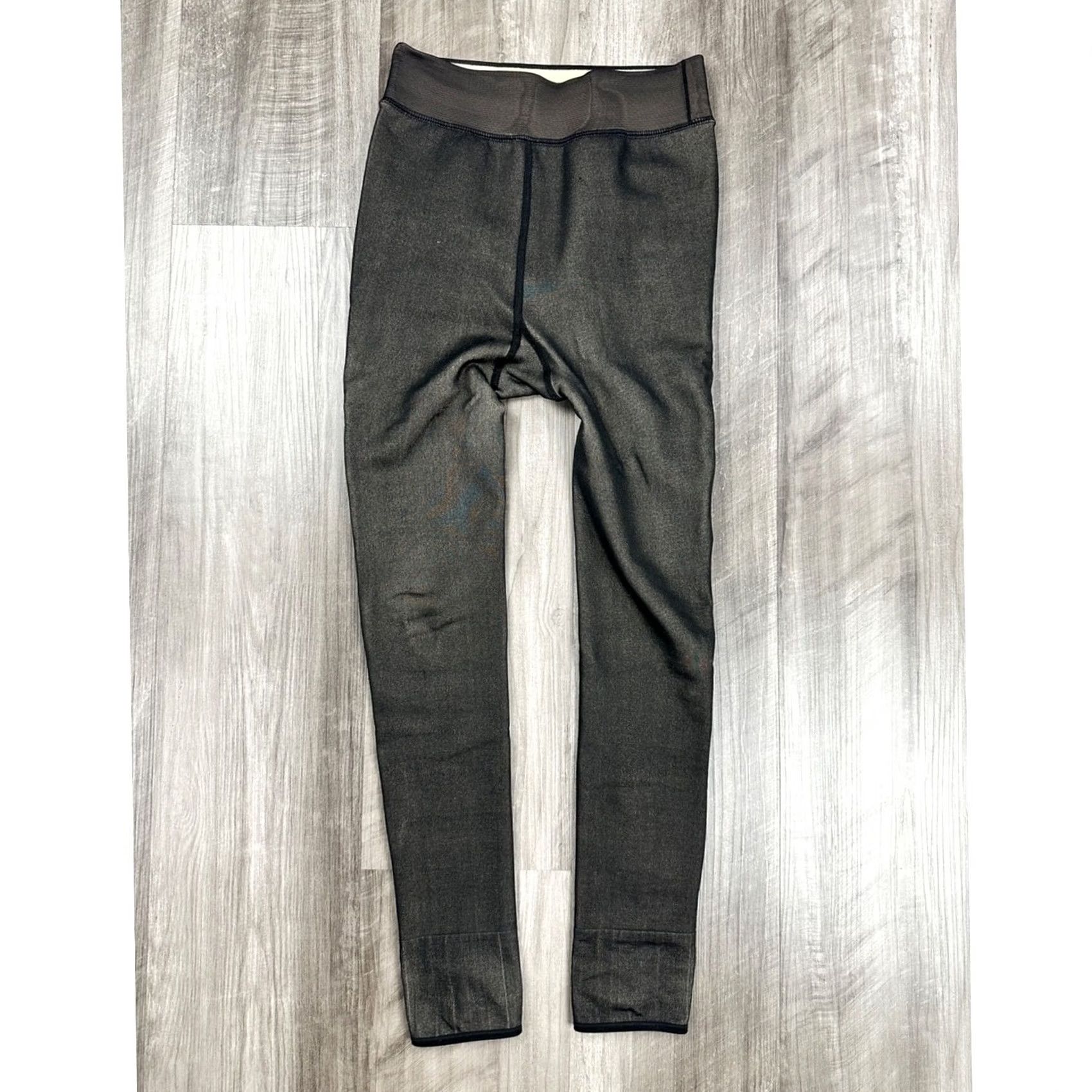 Vintage Women’s Fleece Lined Stirrup Leggings Black Grey Winter Thermal M Leggings Women Size 32" / US 10 / IT 46 - 3 Thumbnail