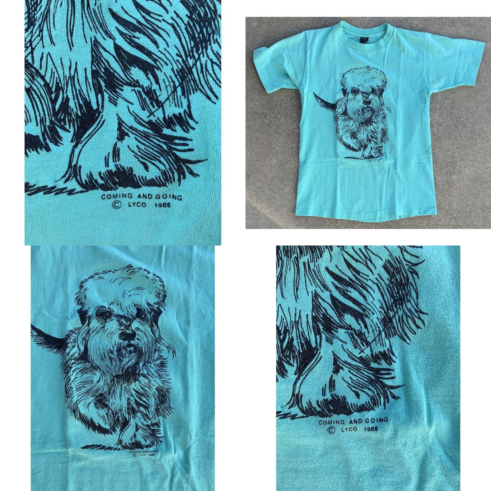Anvil vintage Anvil shirt Mens S Green 1980s Coming and Going dog graphic tee Size US S / EU 44-46 / 1 - 9 Thumbnail