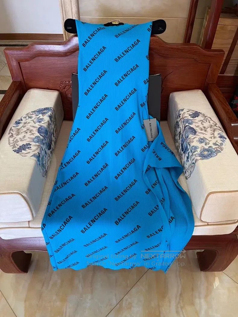 Balenciaga Balenciaga Blue Letter Logo Dress Size XS / US 0-2 / IT 36-38 - 7 Thumbnail