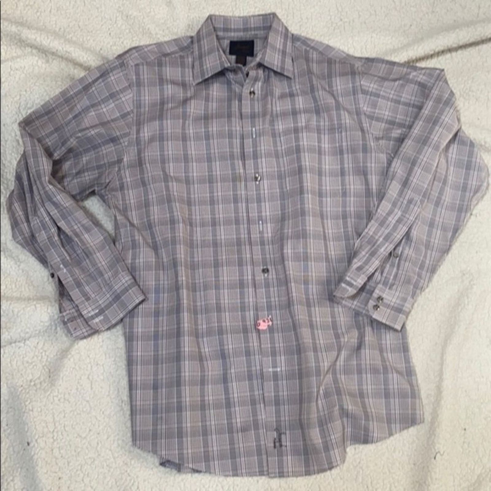 Jos. A. Bank Joseph A Bank Brown Plaid Button Down Shirt | Sz 16 ½ - 34 Size US L / EU 52-54 / 3 - 2 Thumbnail