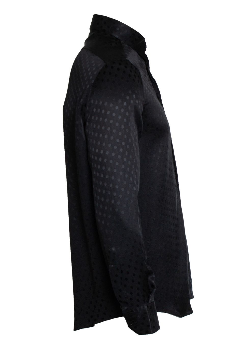 Celine Celine, Black silk polkadot shirt Size US M / EU 48-50 / 2 - 3 Thumbnail