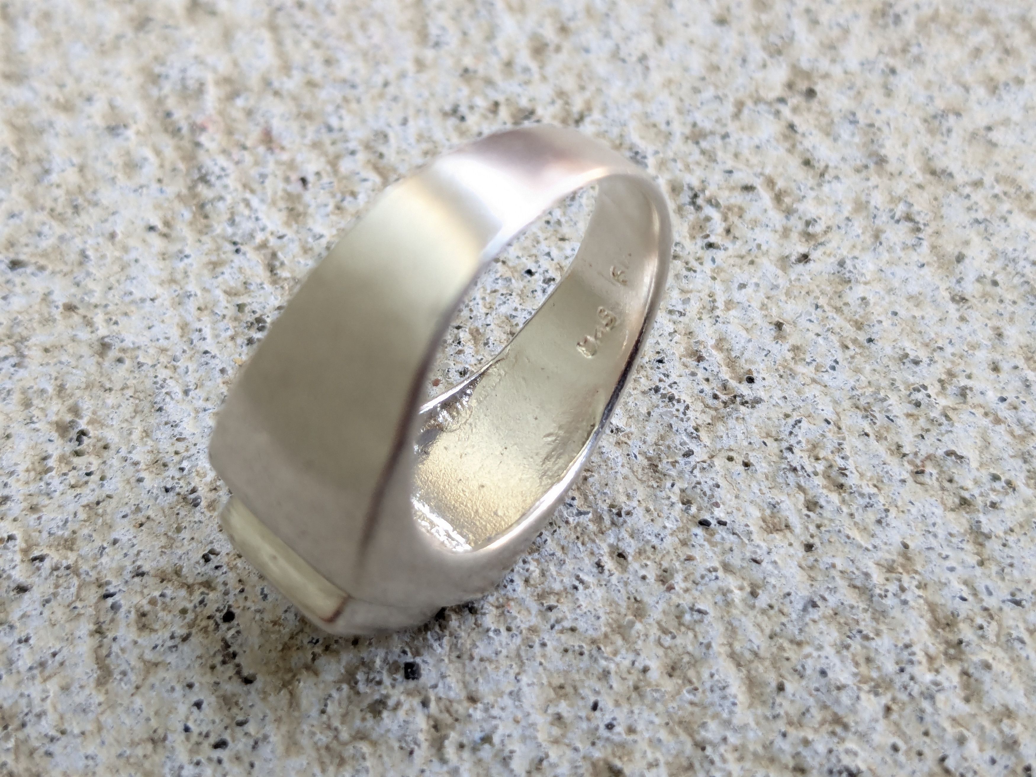 Jewelry Vintage Sterling Silver Ring 7 CZ Rectangle Abstract Modern Size ONE SIZE - 6 Thumbnail