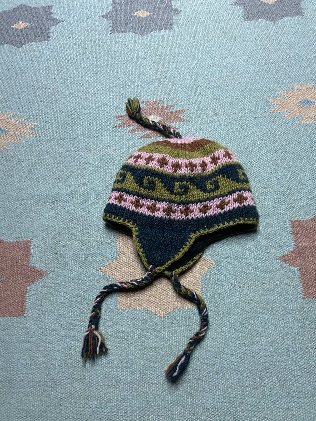 Vintage Vtg wool knit beanie toboggan winter hat Nepal lined small Size ONE SIZE - 3 Thumbnail