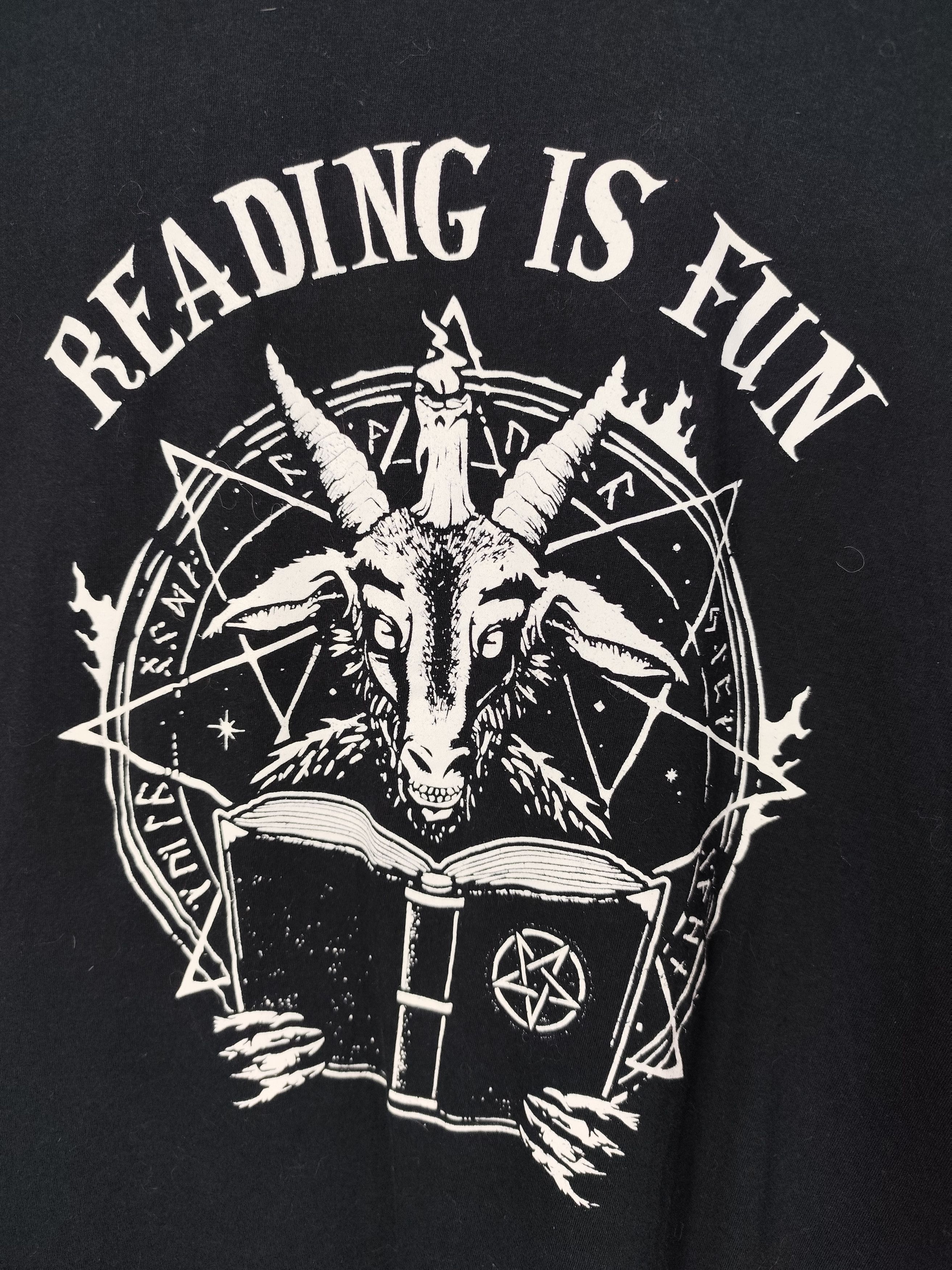Band Tees READING IS FUN BAPHOMET Demon DEVIL Goat T-SHIRT Size US XL / EU 56 / 4 - 2 Thumbnail