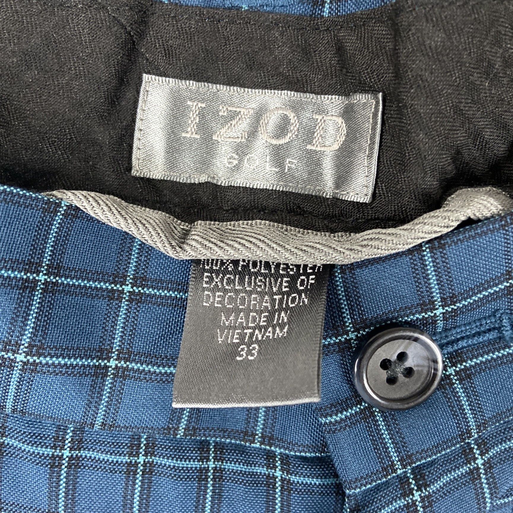 Izod IZOD Golf Blue Plaid Shorts Men’s 33 Size US 33 - 4 Thumbnail