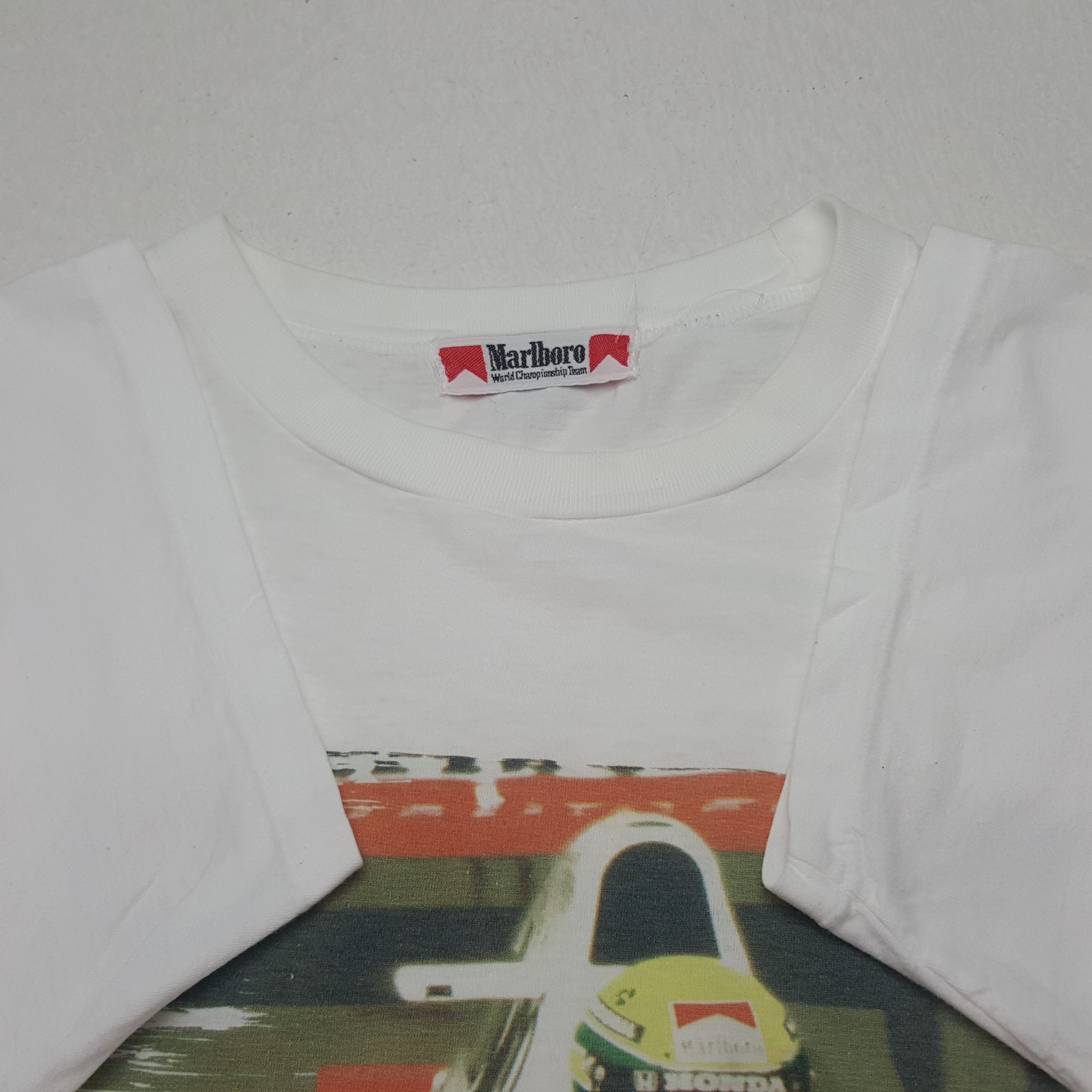 Marlboro × Vintage Vintage Marlboro Ayrton Senna Formula One Racing Tshirt Size US M / EU 48-50 / 2 - 4 Thumbnail