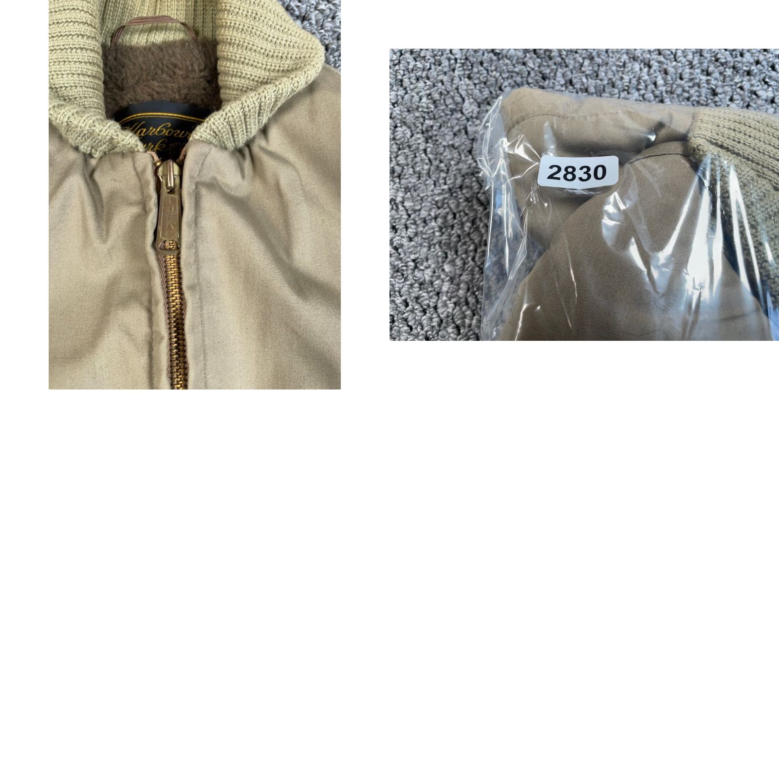 IDEA VTG 80s Bomber Jacket Adult Large Beige Faux Fur Lined Elongated Zip Full Zip Pockets Stand-Up Collar Regular Size US L / EU 52-54 / 3 - 10 Thumbnail
