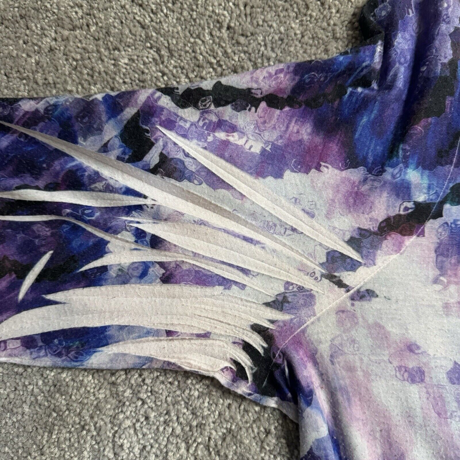 Other 90s Y2K Womens Top 1X Plus Abstract Floral Rhinestones Size XL / US 12-14 / IT 48-50 - 2 Thumbnail