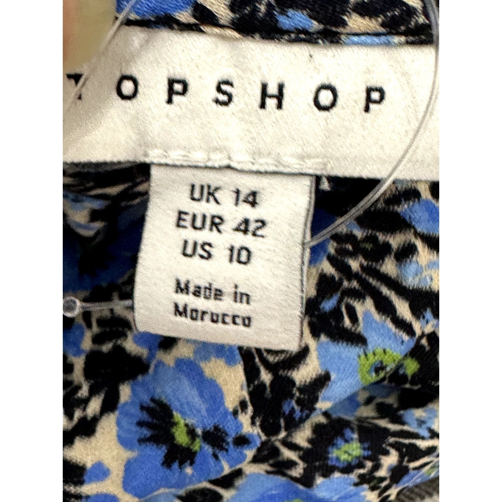 Topshop Topshop Women's Blue Grunge Floral Satin Romper 10 NWT Size 32" / US 10 / IT 46 - 9 Thumbnail